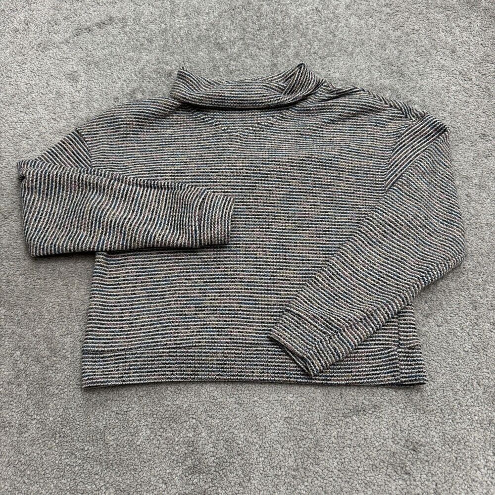 Madewell Striped Rib Knit Mock Cropped Pullover Sweater Womens XS Multicolor Top